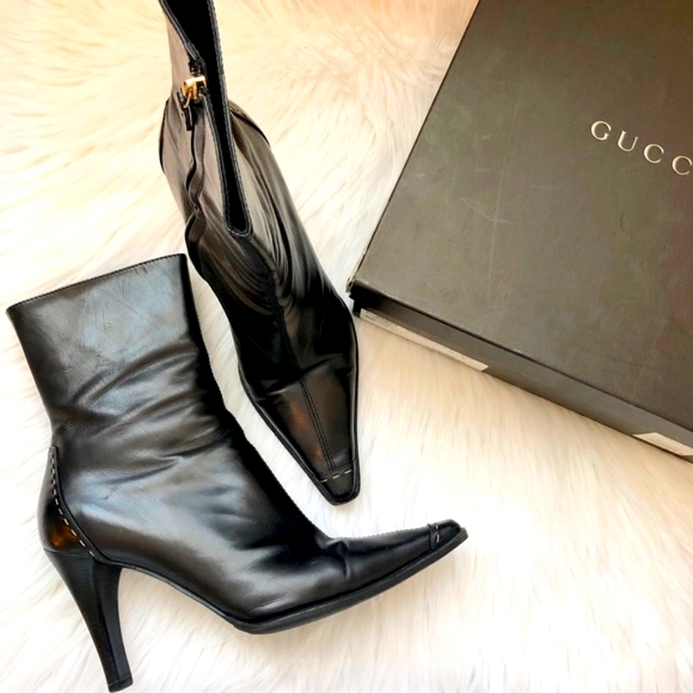 Gucci Stivaletto Pelle Ankle Boots